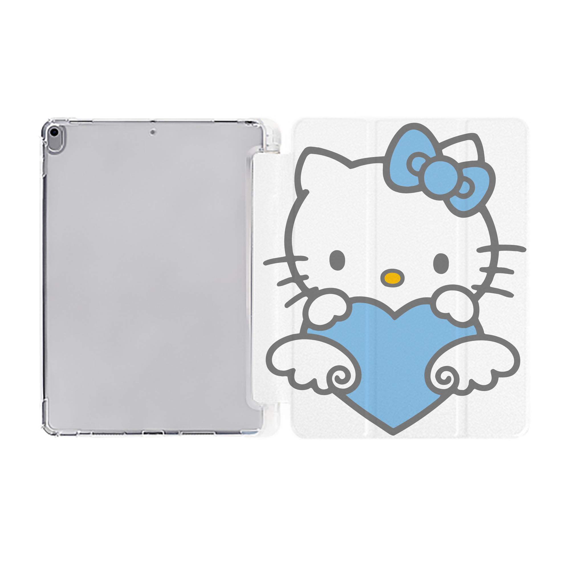 （画像用） Hello Kitty ハローキティ IPad ケース ペン収納付き 三つ折りスタンド PUレザー×シリコン 対応機種9.5/10.5/10.9インチ